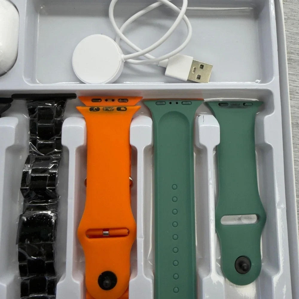 Hiwatch Pro i20 Ultra 3 Max Suit Smartwatch Bundle 49mm 7 Bands Earphones 10-in1